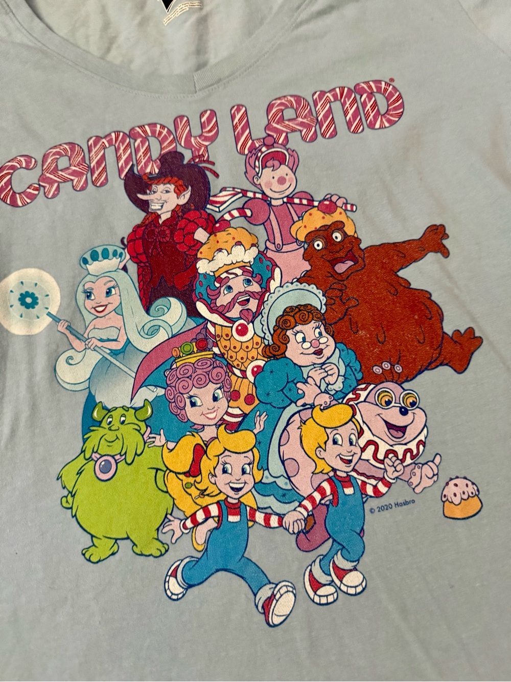 Candy Land Graphic Tee - Light Blue with Multi-Color Characters